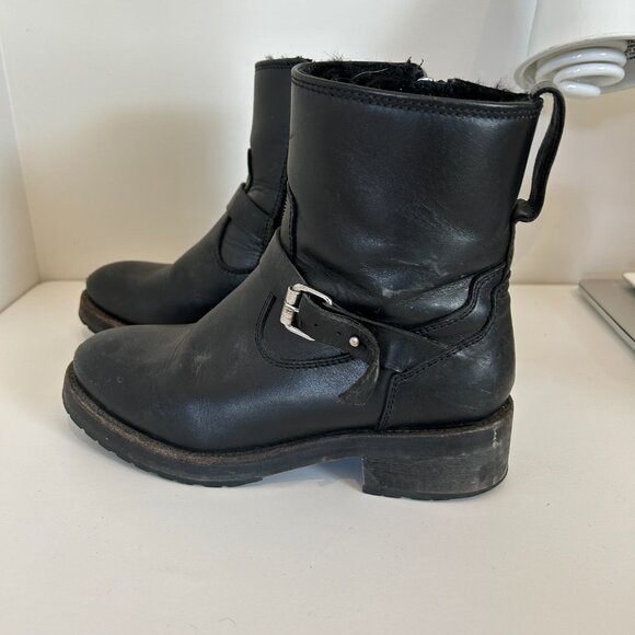 All Saints Leather faux fur lined boots - Picture 3 of 6